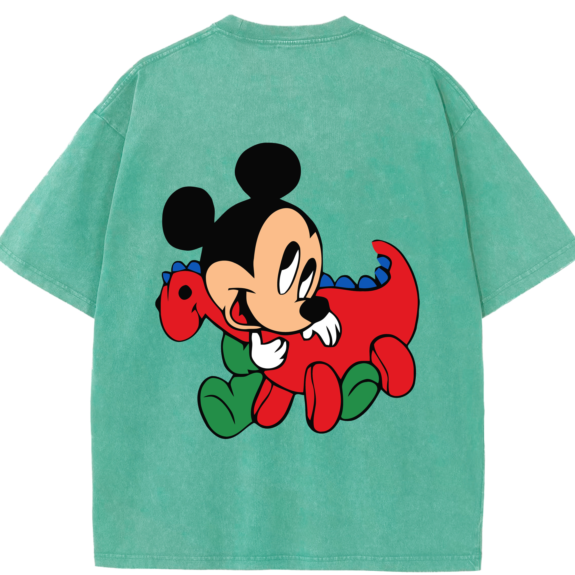 （画像用） ミッキーマウス Mickey Mouse 綿100% ヴィンテージ風 半袖Tシャツ（背面プリント）